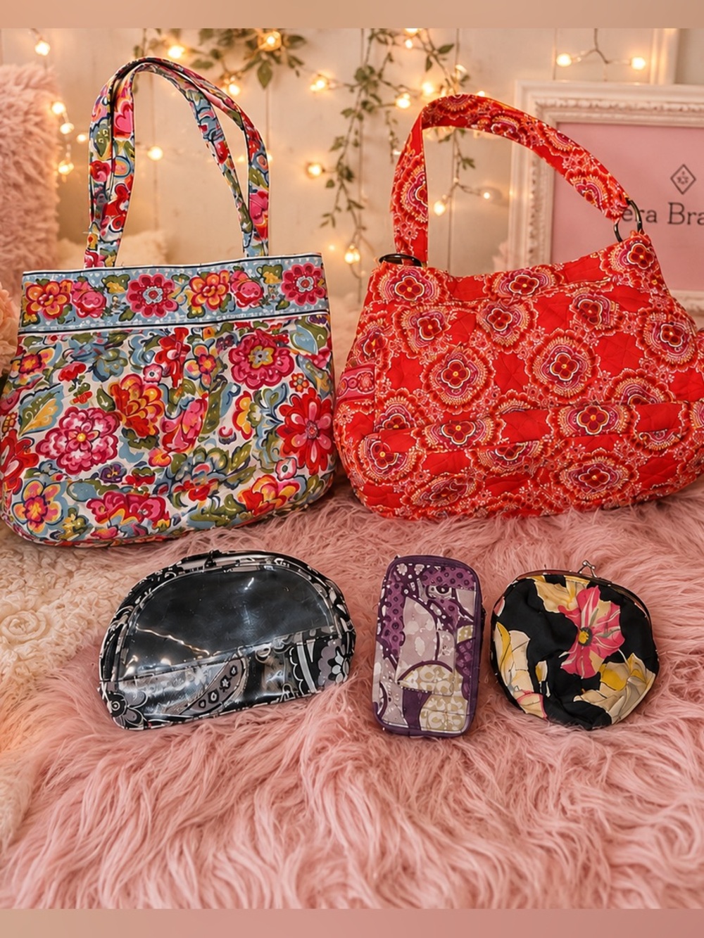Vera Bradley Bundle of 5 Quilted Bags & Accessories